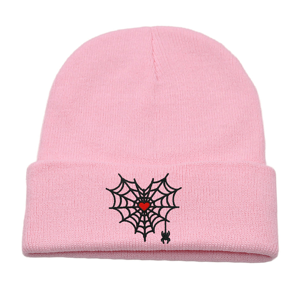 Wholesale Spider Web Knitted Hat Gothic Love Woolen Hat